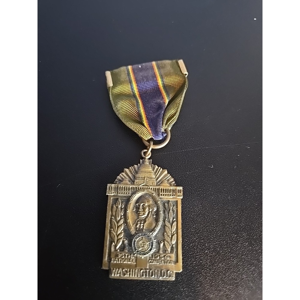 1954 American Legion Convention Delegate Ribbon Medal Badge George Washington DC